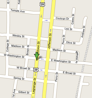 Downtown map to Newnan's Knight Printing